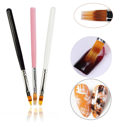6pcs Ombre Nail Brush Nail Paint Pen for Lace Line Gradient Color Ombre Brush for Gel Nails Wood Nail Art Brushes Nail Design Brushes Acrylic Nail...