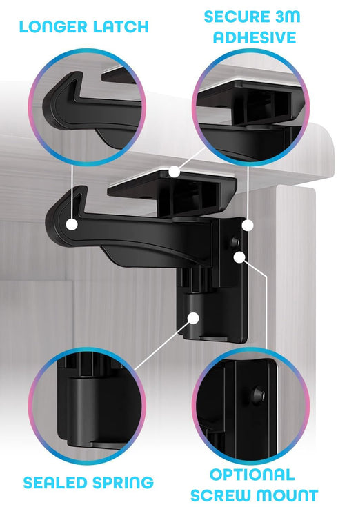 Invisible Cabinet Locks for Baby Proofing – No Tools Needed – Secure Drawers & Cabinets Instantly – 12 Pack...