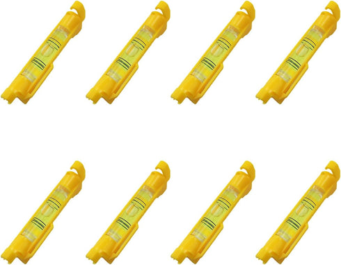 8PCS Mini Bubble Level 75x12.5mm Plastic Line Level Bubble Convenient Hanging Line Level Measurement Tool Suitable for Masonry Plumbing Drainage C...