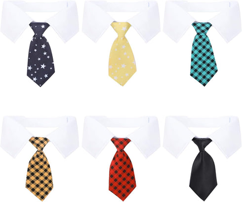 Segarty Dog Neck Tie Large, 6 Pack Adjustable Cute Pet Ties Collars Grooming Accessories Formal Wedding Costume Black Red Dog Necktie Collar Set f...