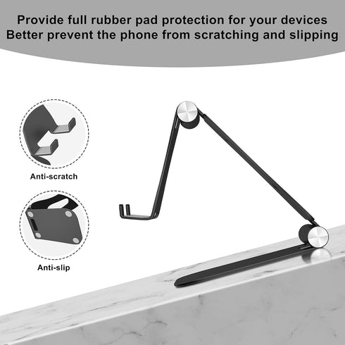 YOSHINE Cell Phone Stand, Upgraded Phone Stand for Desk, Adjustable Tablet Stand, Foldable Portable Aluminum Phone Holder, Cradle, Dock for All iP...