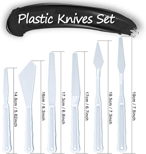 Acrylic Paint Set, Art Painting Supplies Kit with 10 Brushes, 5 Stainless Steel Palette Knife, 6 Plastic Spatula Palette Knives, Paint Palette tra...