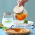 IwaiLoft Glass Teapot with Removable Stainless Steel Filter Lid Stovetop & Microwave Safe Borosilicate Glass Kettle for Loose Leaf, Blooming Tea A...