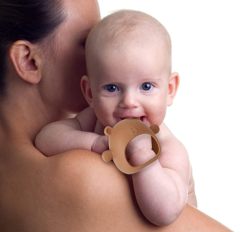 Silicone Baby Teether Toy for Infants 3+ Months, Anti-Drop Silicone Baby Mitten Teether for Soothing Teething Pain Relief, Baby Chew Toys for Suck...
