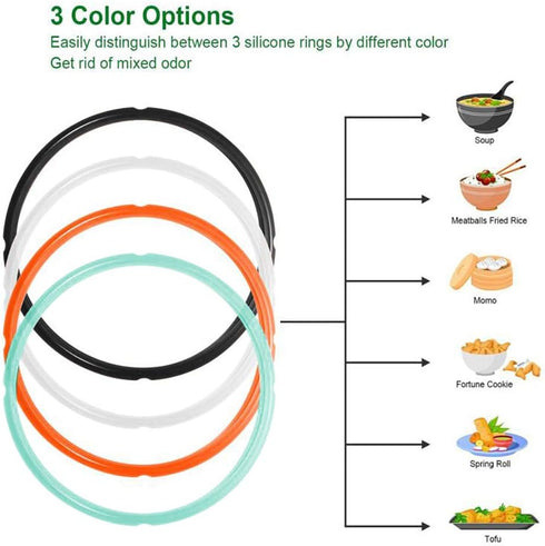 STYDDI 4 Pack 6qt Silicone Sealing Ring for Instant Pot, Replacement Seal Gasket for Instant Pot 6 Quart Model, Fits Duo 6 Quart, Lux 6 Quart, Duo...