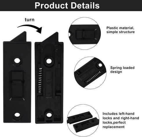 Window Latch Locks Replacement Window Parts and Hardware, Plastic Spring Loaded Sliding Window Tilt Latch for Home Window Accessories, Pack of 8 (...