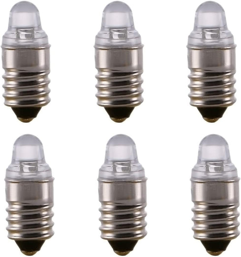 10pcs E10 LED Bulbs 3 Volt Miniature Flashlight Bulbs E10 Replacement Bulbs Mini Lamps Cool White 3V...