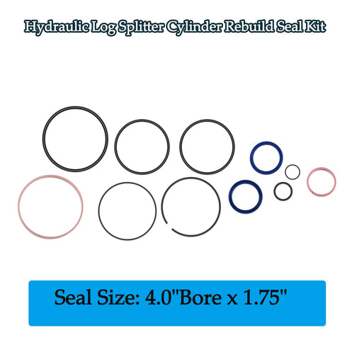 Hydraulic Log Splitter Cylinder Rebuild Seal Kit Compatible with 4.0"Bore x 1.75" Rod Cylinde (4.0"Bore x 1.75" Rod Cylinde)...