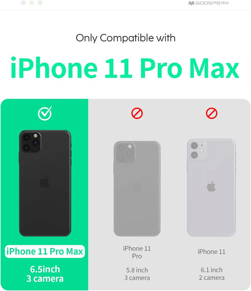 GOOSPERY Magnetic Door Bumper Compatible with iPhone 11 Pro Max Case, Card Holder Wallet Easy Magnet Auto Closing Protective Dual Layer Sturdy Pho...