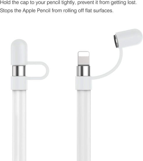 MoKo Pencil Cap Holder Fit Apple Pencil 1st Generation, USB Cable Tether and Pencil Cap, Fit New iPad 10th Generation 2022, iPad 9th/8th/7th/6th G...