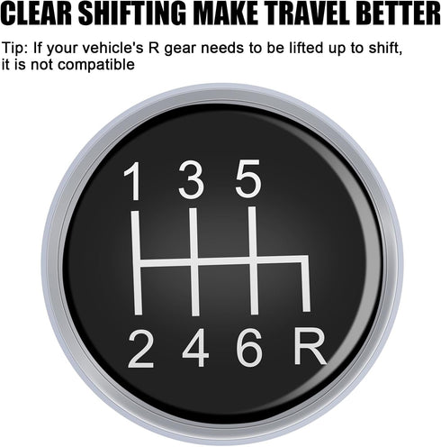 Universal Shift Knob 6 Speed Manual Gearbox Shift Knobs Fit for Most Car Transport Vehicles?Round Head R Down?...