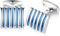 HONEY BEAR Rectangle Striped Cufflinks for Mens Business Wedding Gift Blue...