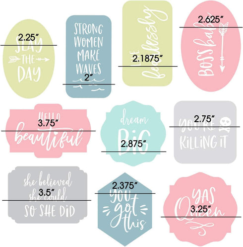 Motivational Magnets / 1 Peel Apart Sheet of 10 Magnets/Girl Power Locker Magnets/Positive Affirmation Fridge Magnets...