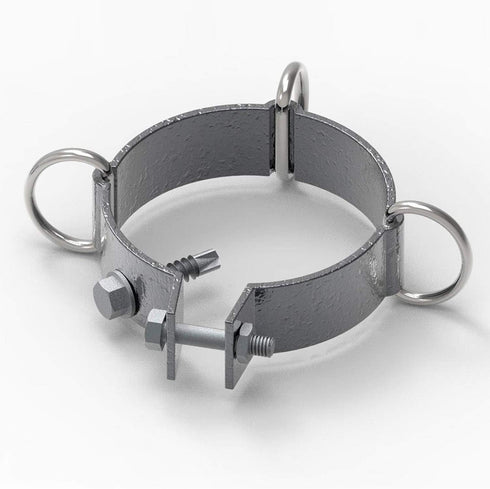 TANG Sunshades Depot 3" inch D-Ring Clamp for Sun Shade Sail Pole Stand Post Heavy-Duty Awning Canopy Support Poles Space Grey Steel Fence Corner ...