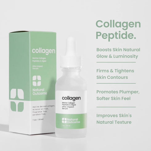Collagen Serum For Face by Natural Outcome Skin Care - Ultra Impact Marine Collagen Peptides Serum for Face - Facial Moisturizer Anti Aging Serum ...