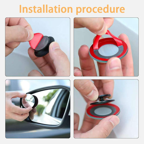 Car Blind Spot Mirror, 2" Round HD Glass Frameless Convex Rear View Mirror with wide angle Adjustable Stick for Cars SUV and Trucks, Pack of 2 (Ro...