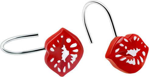 Mothers Day Love Valentines Day Shower Hooks, Red White Shower Curtain Hooks Set, Decorative Funny Gifts Shower Curtain Hooks, Christmas Bathroom ...