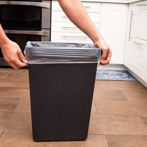 7-10 Gallon Clear Garbage Bags (110 Bags) 29" x 24" Extra Large Medium Kitchen Trash Bags Paper Shredder Bags Can Liners for Home and Office Bins,...