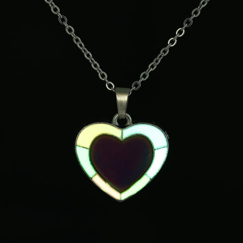 FM FM42 Temperature Sensing Color Changing Pendant Necklace with 19.29" Stainless Steel Rolo Chain...