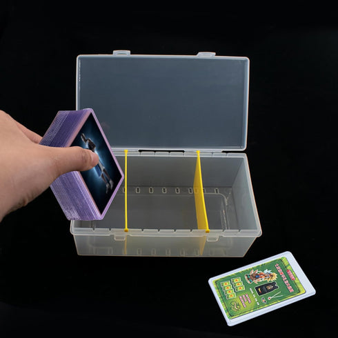 400 Count Trading Card Storage Box with Removable Dividers, Plastic Card Storage Box, Playing Card Case Baseball Card Storage Box Sports Cards Hol...