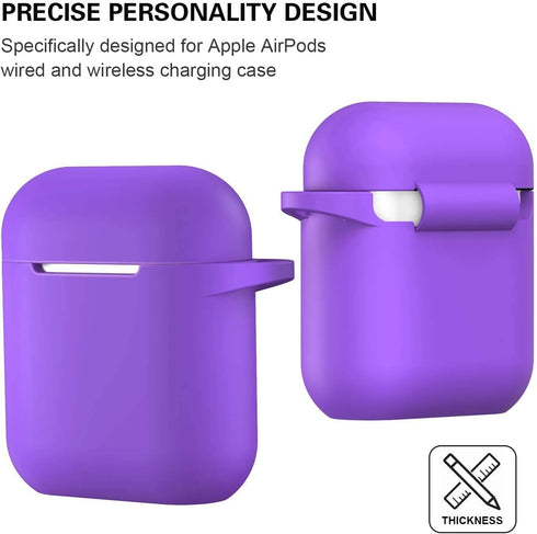ATUAT Compatible with AirPods Case Cover, Full Protective Silicone Skin Dust-Proof Designed for Apple AirPods 1st 2nd Generation with Keychain, Fr...