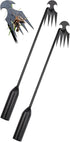 2PCS Weed Puller Tool, Weeding Artifact Uprooting Weeding Tool, Garden Planting Weed Pulling Tool with Handle 4 Teeth Manganese Steel for Vegetabl...