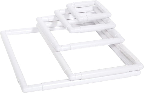 17 X 11" Plastic Cross Stitch Frame Square Embroidery Hoop White DIY Sewing Tools Sewing Hoop Handhold Craft Clip Embroidery Snap Frame Hoop for C...