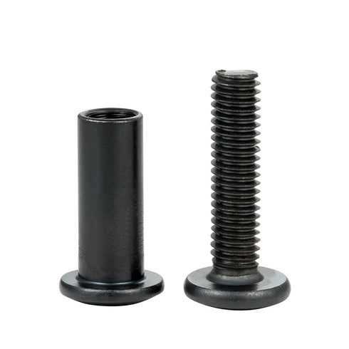 50 Sets Bolts and Nuts Set - M6x25mm Black Hex Screws Metel Bolts and Nuts Kit for Furniture Cam Lock Fasteners, Bed Frame Screws and Bolts Replac...