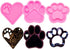 3pc Glossy Resin Silicone Paw Print Molds DIY Making Keychain, Heart with Paw Cutout Epoxy Mold with 10PC Key Ring(DY0129+DY0292+DY0404)...