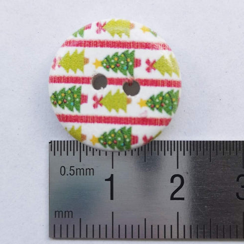 Chenkou Craft 100pcs Santa Christmas Tree Wood Buttons 15mm/20mm/25mm/30mm/40mm Sewing Mix Lots (3/4"(20mm), Multi-color)...