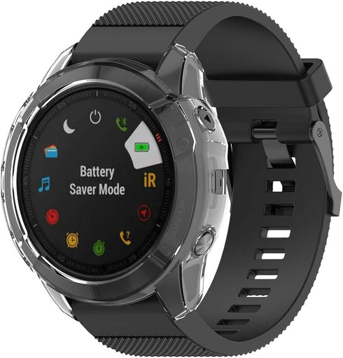 RuenTech Case Cover Compatible with Garmin Fenix 6X/6X Pro/Fenix 6X Sapphire Case Protector TPU Protective Case Frame for Fenix 6X Smart Watch (Bl...