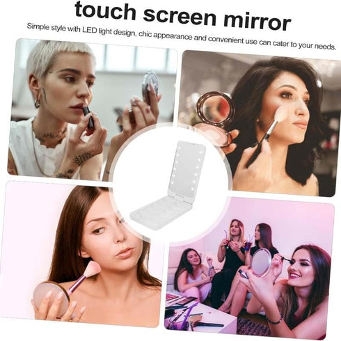 Travel Makeup Brush Set With LED Light Mirror, Travel Makeup Brush Set, Makeup Brush Set with LED Mirror Case Portable Travel Size, Travel Makeup ...