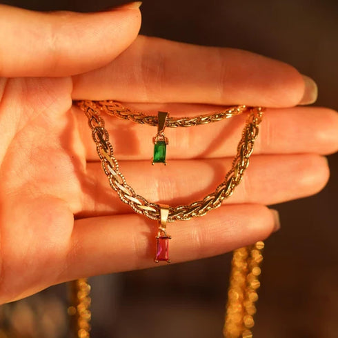 18K Gold Filled Vintage Choker Necklace Women Choker Necklace Waterproof Gold Gift for Women Necklace Jewelry Anti Tarnish Gemstone Zircon Necklac...
