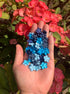 200 Pcs Handmade Mulberry Paper Stephania Venosa Flowers Petals 15x15 mm Scrapbooking Wedding DIY Craft Supplies Card Artificial Flowers (Blue Ton...