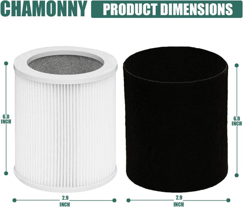 H-HF400-VP Filter Replacement, Compatible with Hunter H-HF400-VP, H-PF400 and Hunter HP400 Cylindrical Tower Air Purifier, 1 True HEPA Filter + 4 ...