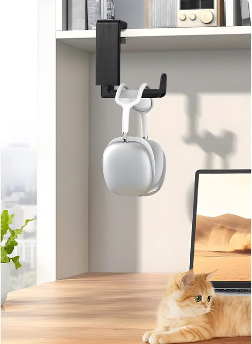 FYY Headphone Stand, 360 Degree Rotation Headset Hanger Holder, Adjustable Gaming Headphone Hook Under Desk Mount Headset Clamp with Cable Organiz...