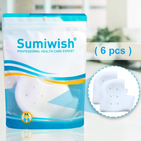 Heel Sleeves, Sumiwish 6PCS Gel Heel Cushion, Heel Support for Plantar Fasciitis, Heel Protector Pads for Bone Spur, Heel Spur Pain Relief and Cra...