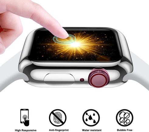 GEAK 3 Pack Compatible with Apple Watch Screen Protector Case 42mm, Full Protective Case HD Ultra-Thin Cover Compatible with iWatch Series 3/2/1 B...