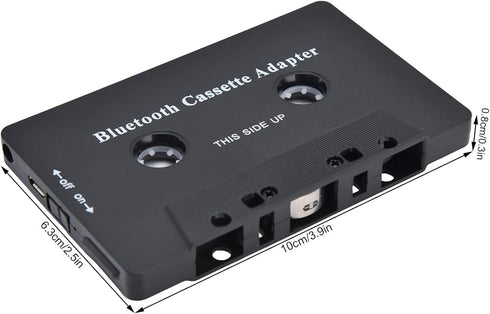Qiilu Car Tape Player Adapter Cassette Tape Player Adapter Abs Wireless Car Cassette Player Adapter Car Bluetooth Cassette Reiver Converter with U...