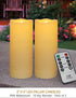 2-Pack Outdoor LED Pillar Candles with Timer and Remote - IP64 Waterproof Battery Operated 2x5 LED Pillar Candles Cream Body Wavy Edge...