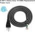 18 Gauge Replacement Power Cord?6.46Ft Cable 110V 115V 120V 125V 300V Pigtail for Appliance, NEMA 5-15P Plug US SJT 18AWG (18/3),Power Cord Replac...