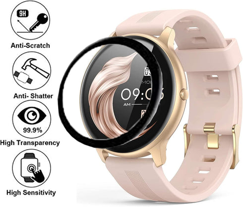Wanski 3 Pack Tempered Glass Screen Protector Film, compatible with AGPTEK LW11 smartwatch...
