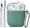Airpods Case Cover 2&1 with Cleaner Kit,Soft Silicone Protective Cover for Apple AirPods 2nd/1st Generation Charging Case with Keychain,Shockproof...