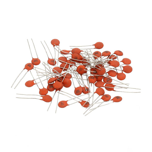 PATIKIL 1nf 50V Ceramic Disc Capacitor, 50 Pcs Ceramic Chip Capacitor Assortment Kit for Power Circuits Industrial Equipment,Brown Red...