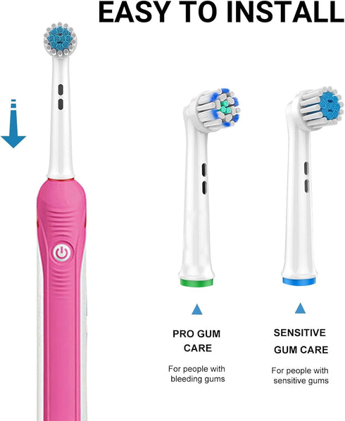 Replacement Toothbrush Heads Compatible with Oral B Braun Electric Toothbrush, 16 Pack Electric Toothbrush Heads, Precision Clean Brush Heads Refi...