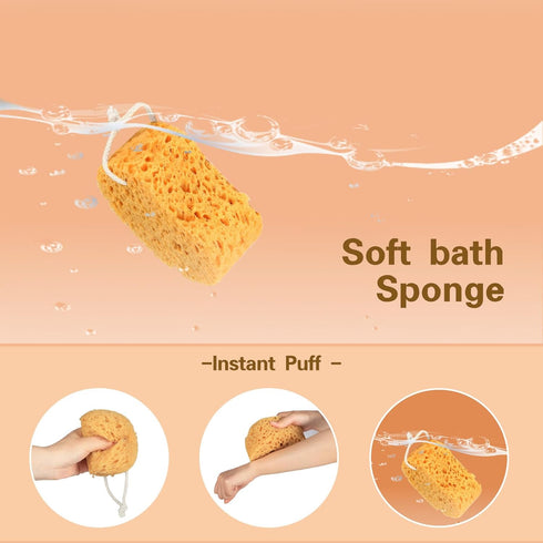 Bath Sponges for Shower Large Size Body Sponges Soft Hangable Shower Foam Loofah Sponges Set for Women and Man for Exfoliating Bath (4 PCs)...