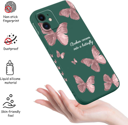 for iphone 11 Phone Case, for iphone 11 Case Side Creative Butterfly Pattern Slim Soft Shockproof Cover Protective, for iphone 11 Case for Women-B...