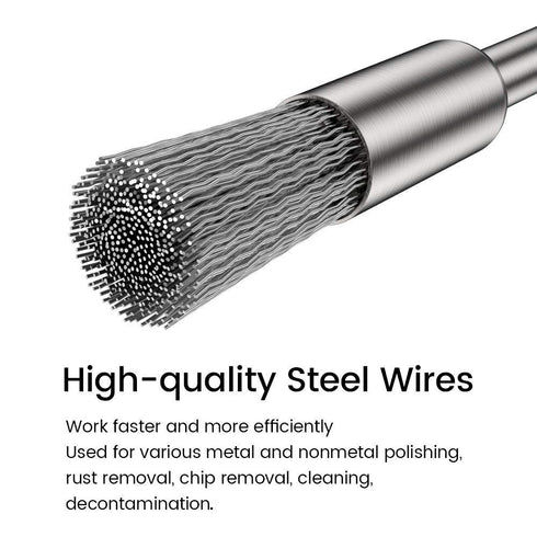 30Pcs Stainless Steel Wire Brushes Wheel Cup Pen Cleaning Brush Set Polishing Attachment Kit for Grinder Rotary Tools 1/8 inch Shank (Cup Pen Clea...