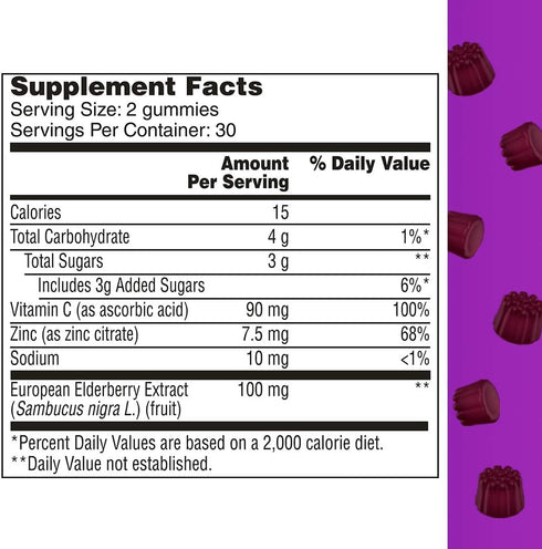 One A Day Elderberry Gummies with Immunity Support from Vitamin C and Zinc, Gluten Free Immune Support Gummies, Elderberry Gummies for Adults, 60 ...