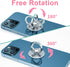 Transparent Phone Ring Holder 4 Pcs, Clear Cell Phone Ring Holder with Diamond, Finger Grip 360°Rotation Compatible with Most of The Phones, Table...
